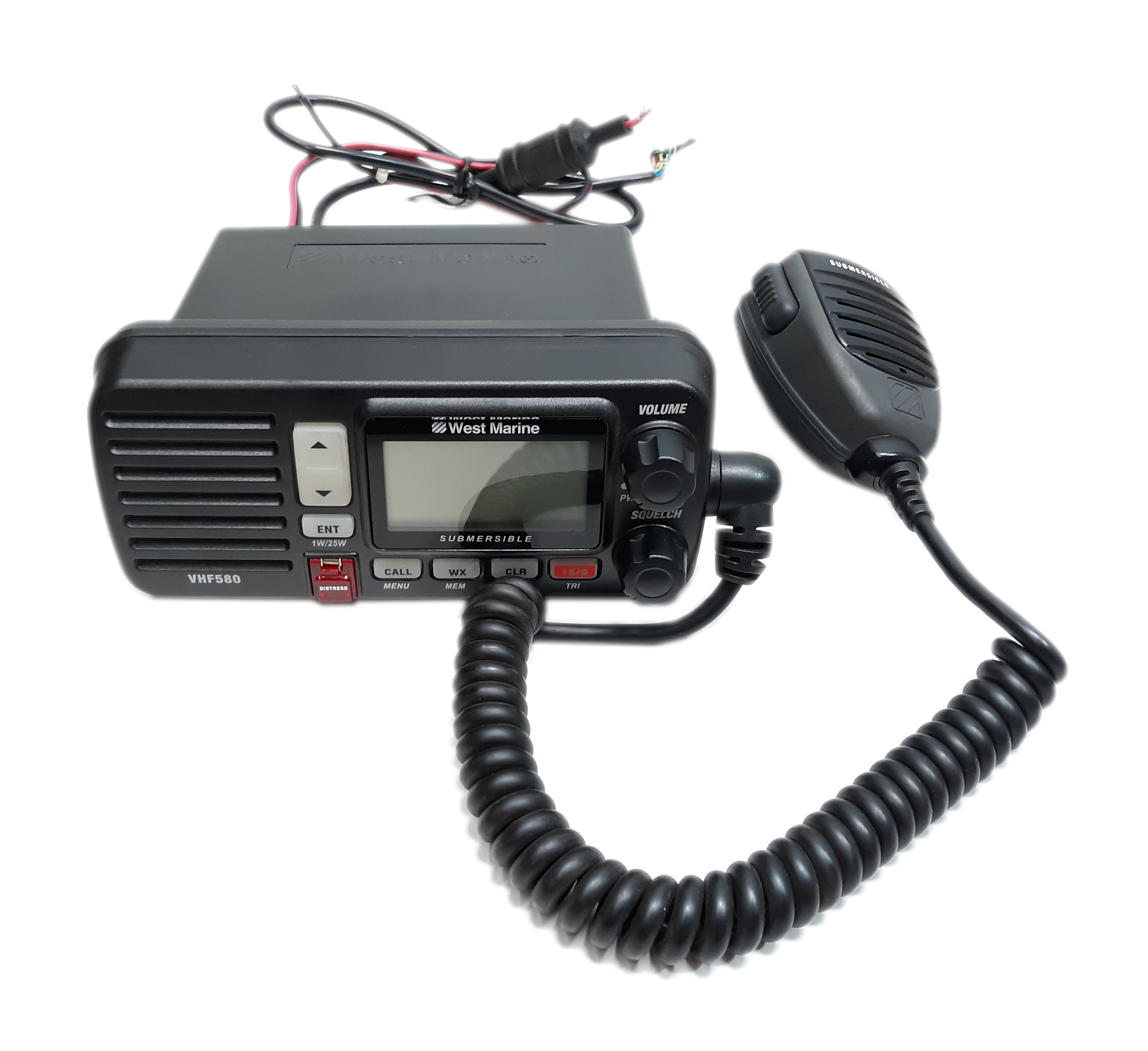 West Marine VHF580 Black Fixed Mount Radio Class D JIS8 13790845 - Click Image to Close