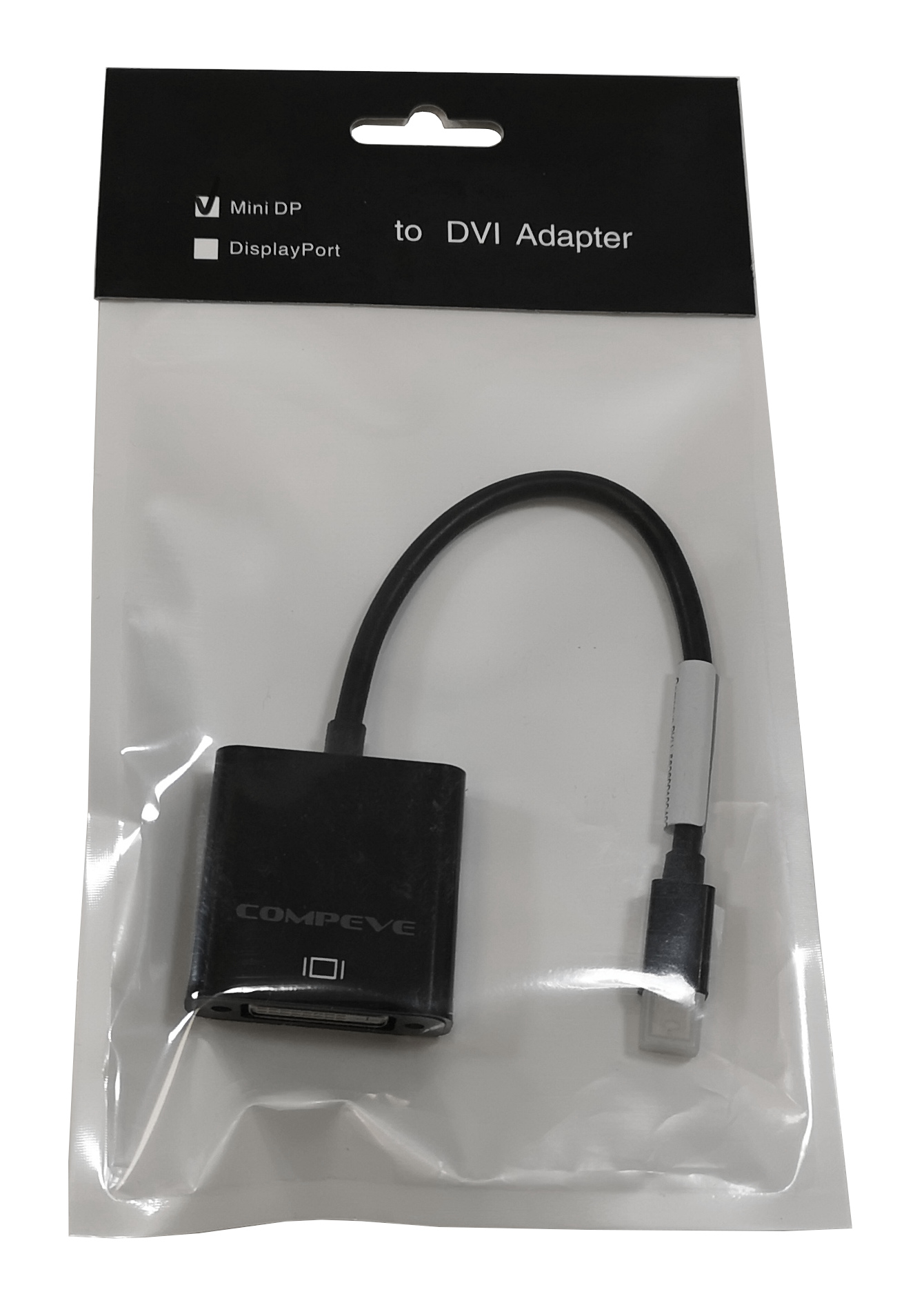 Compeve mini DP Thunderbolt to DVI Adapter Cable Converter Black 562600100402 - Click Image to Close