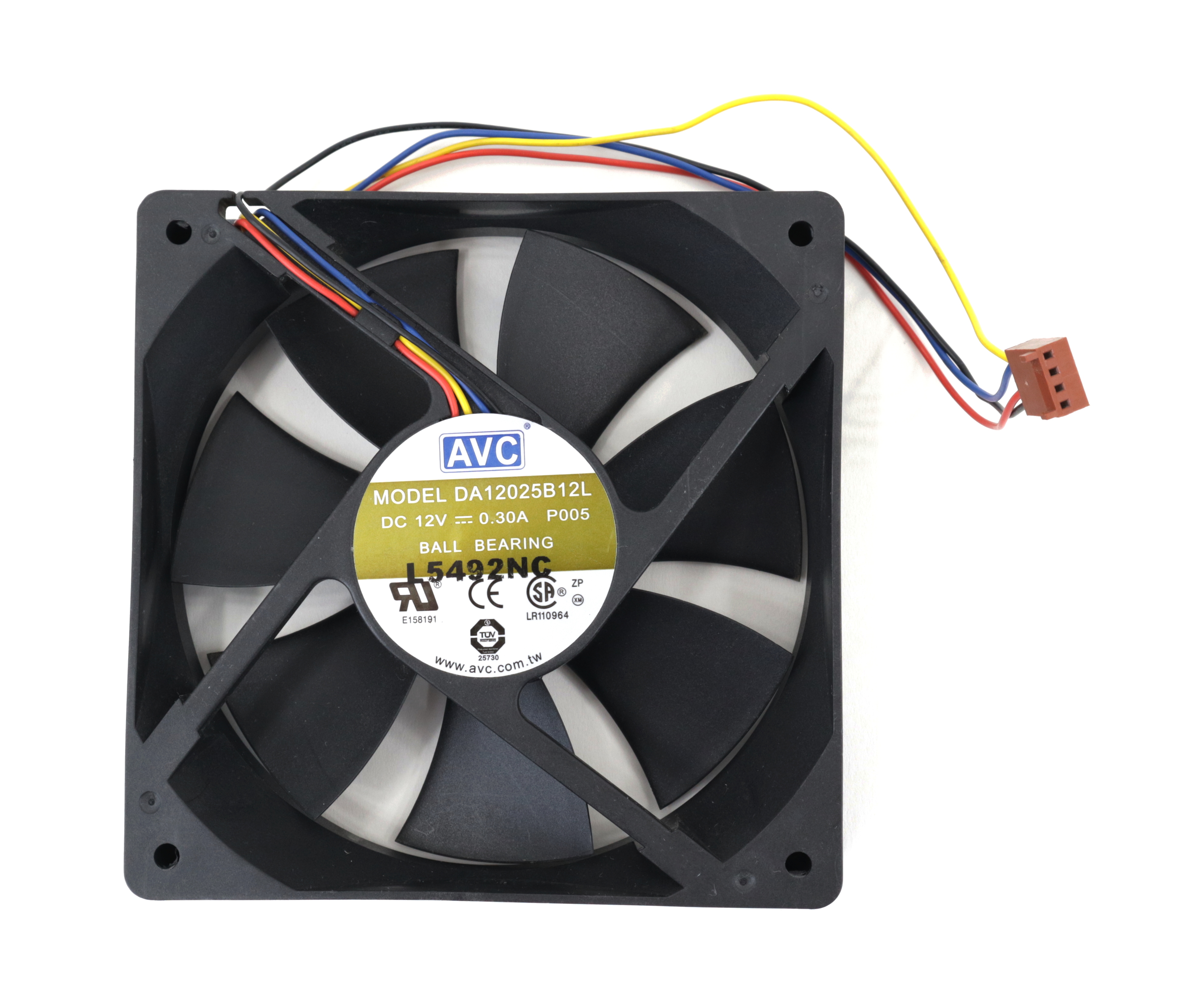 AVC Cooling Fan DA12025B12L DC 12v 0.3A 120mm 4-Pin 4-Wire - Click Image to Close