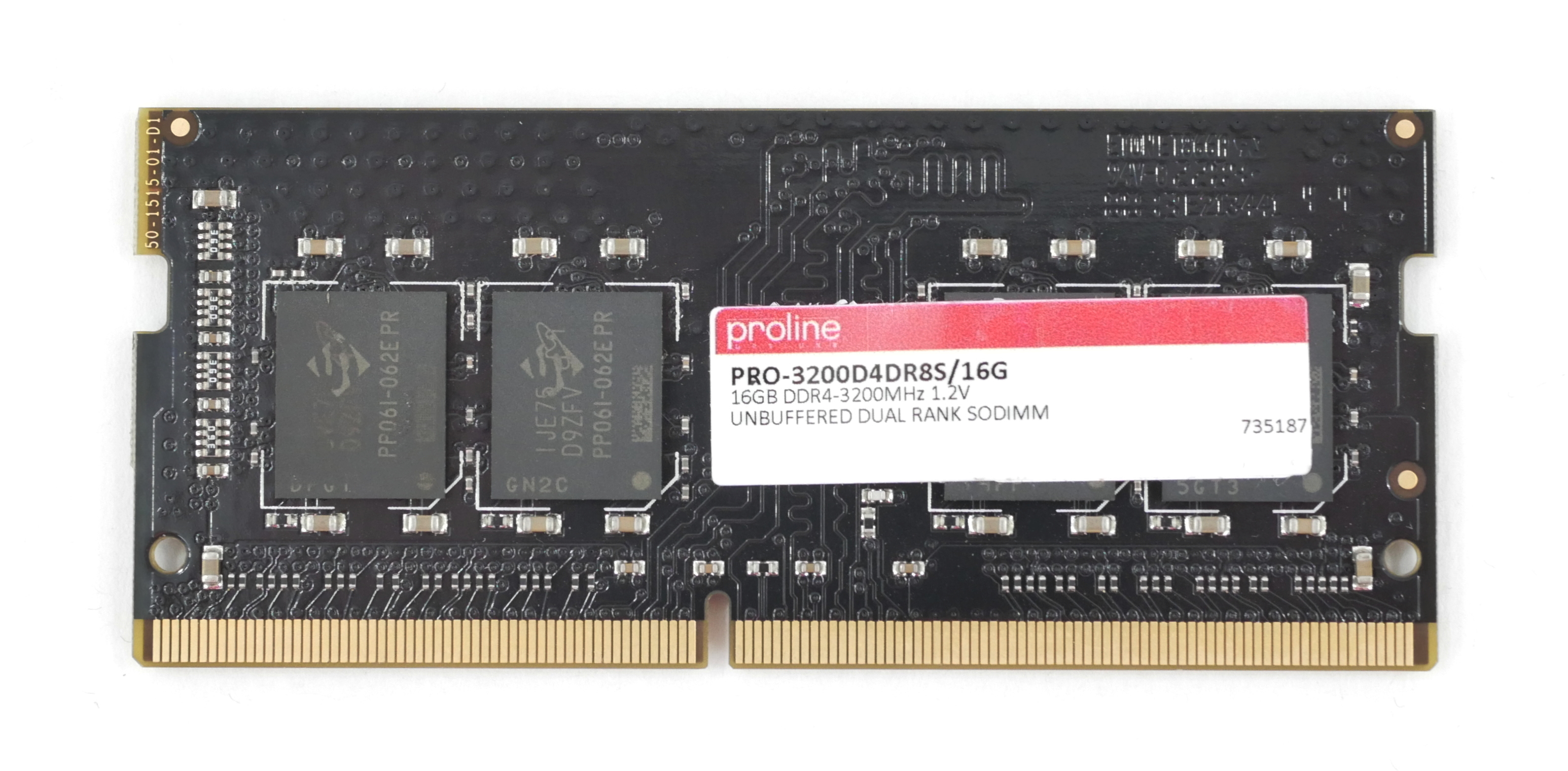 Proline 16GB PRO-3200D4DR8S/16G DDR4-3200MHz No-ECC Unbuffered SODIMM 260pin