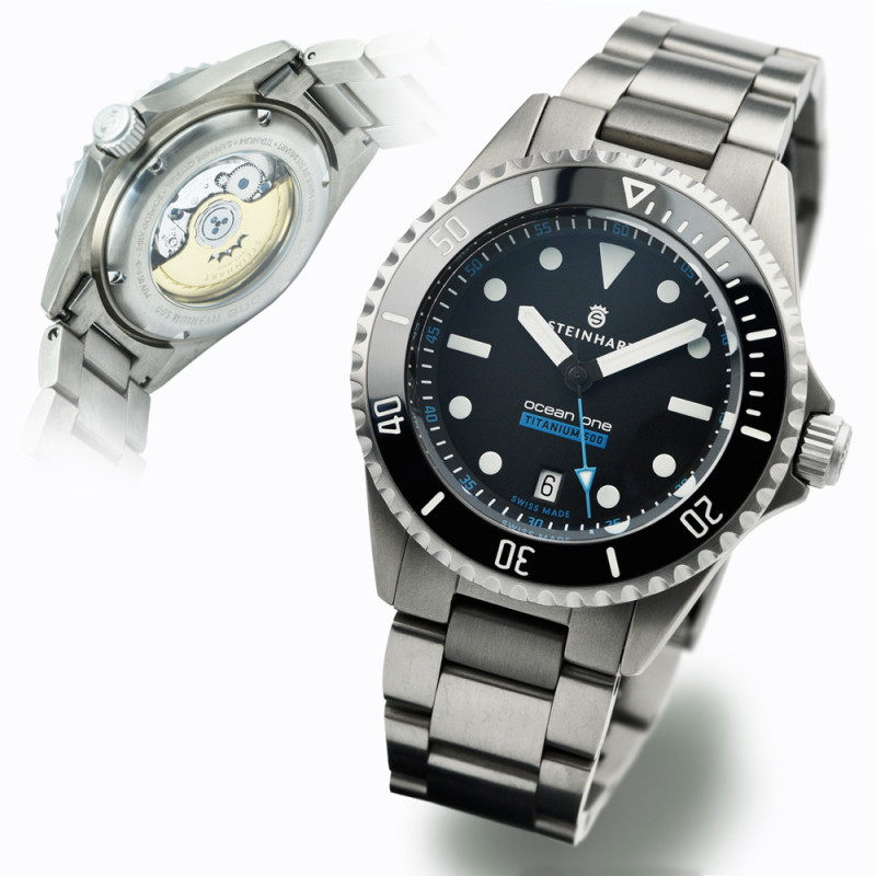 Steinhart Ocean Titanium 500 Premium 42mm Swiss Automatic Diver Men's Watch 106-0505 - Click Image to Close