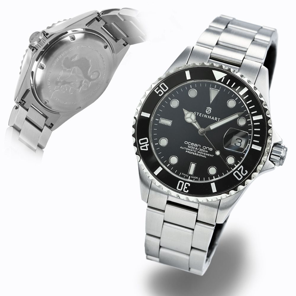 Steinhart Ocean 1 Black Ceramic Diver Watch 42mm 103-1079 - Click Image to Close