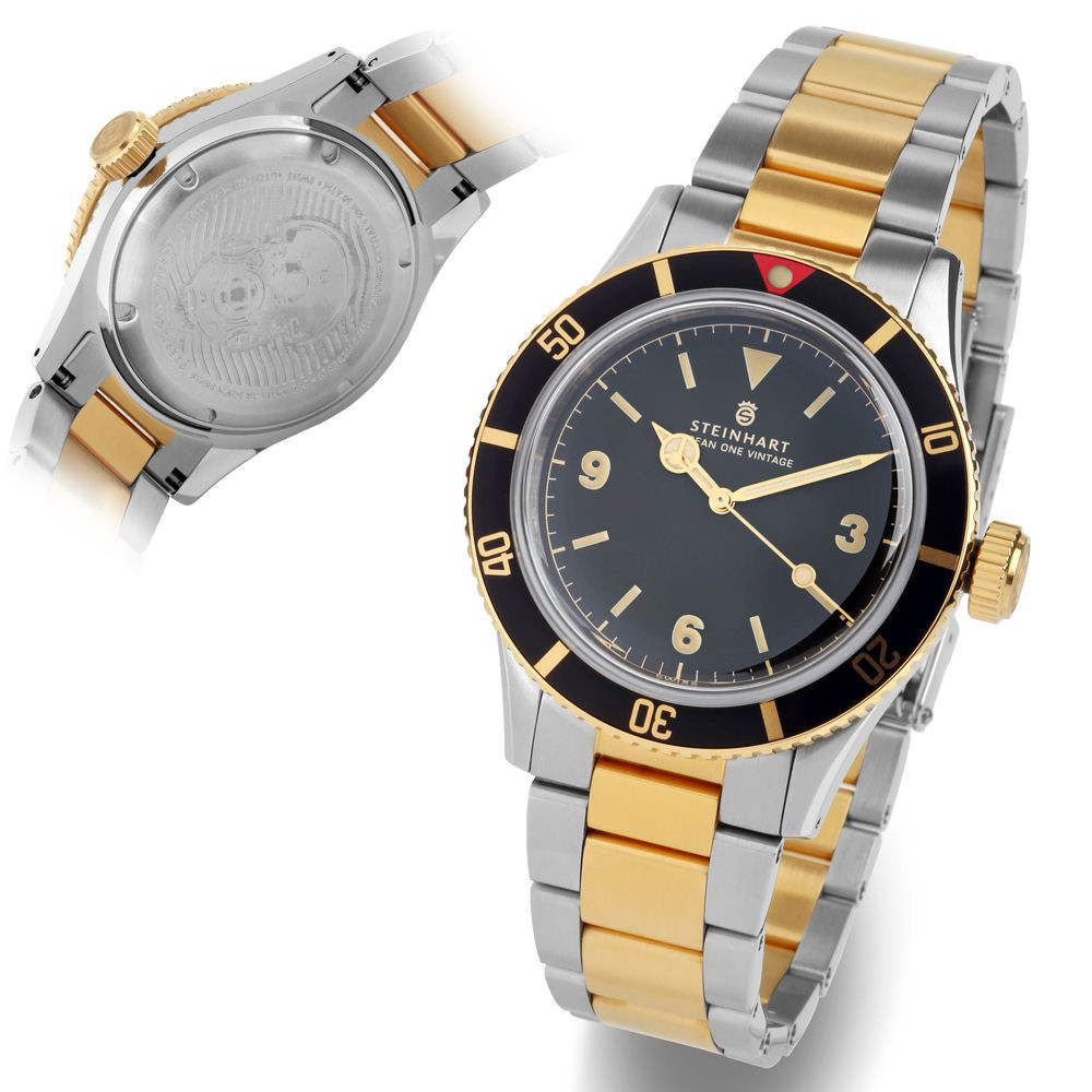 Steinhart Ocean One Vintage two-tone 42mm Automatic SW200 Men's Diver Watch 103-1039 - Click Image to Close