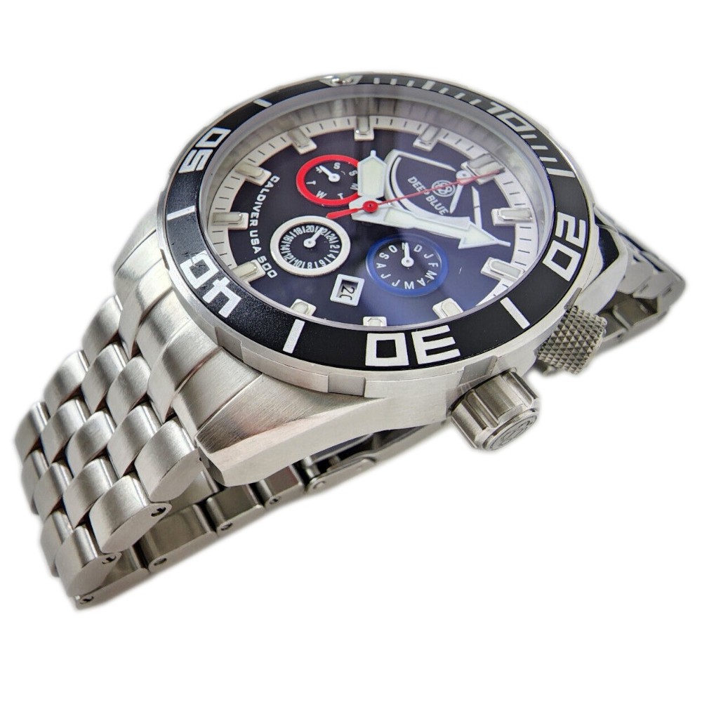 Deep Blue CalDiver USA 500 Auto Diver Watch with power reserve indicator - Click Image to Close