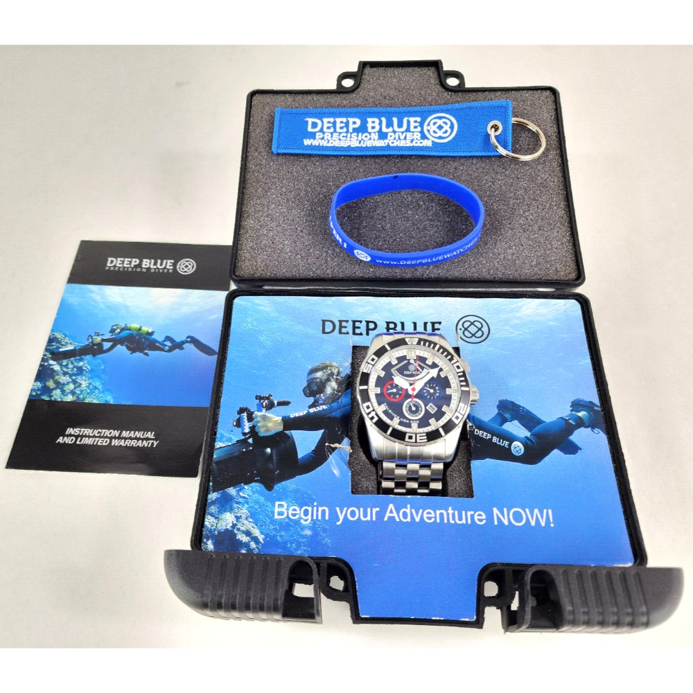 Deep Blue CalDiver USA 500 Auto Diver Watch with power reserve indicator