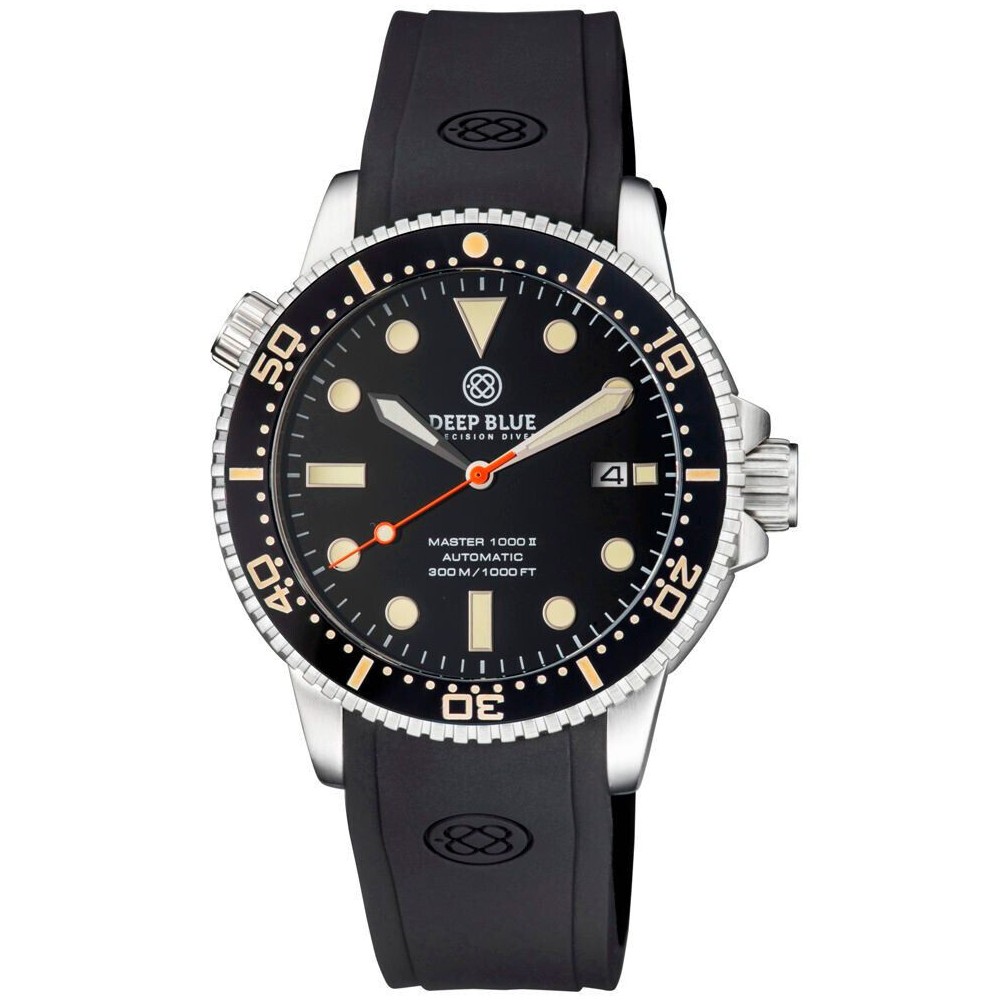 Deep Blue Vintage Master 1000 44mm Automatic Men's Diver Watch Black Dial - Click Image to Close