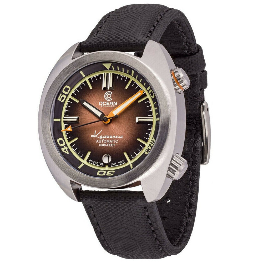 Ocean Crawler Great Lakes V2 Diver Men's Watch 39.7mm Brown Dial - Click Image to Close