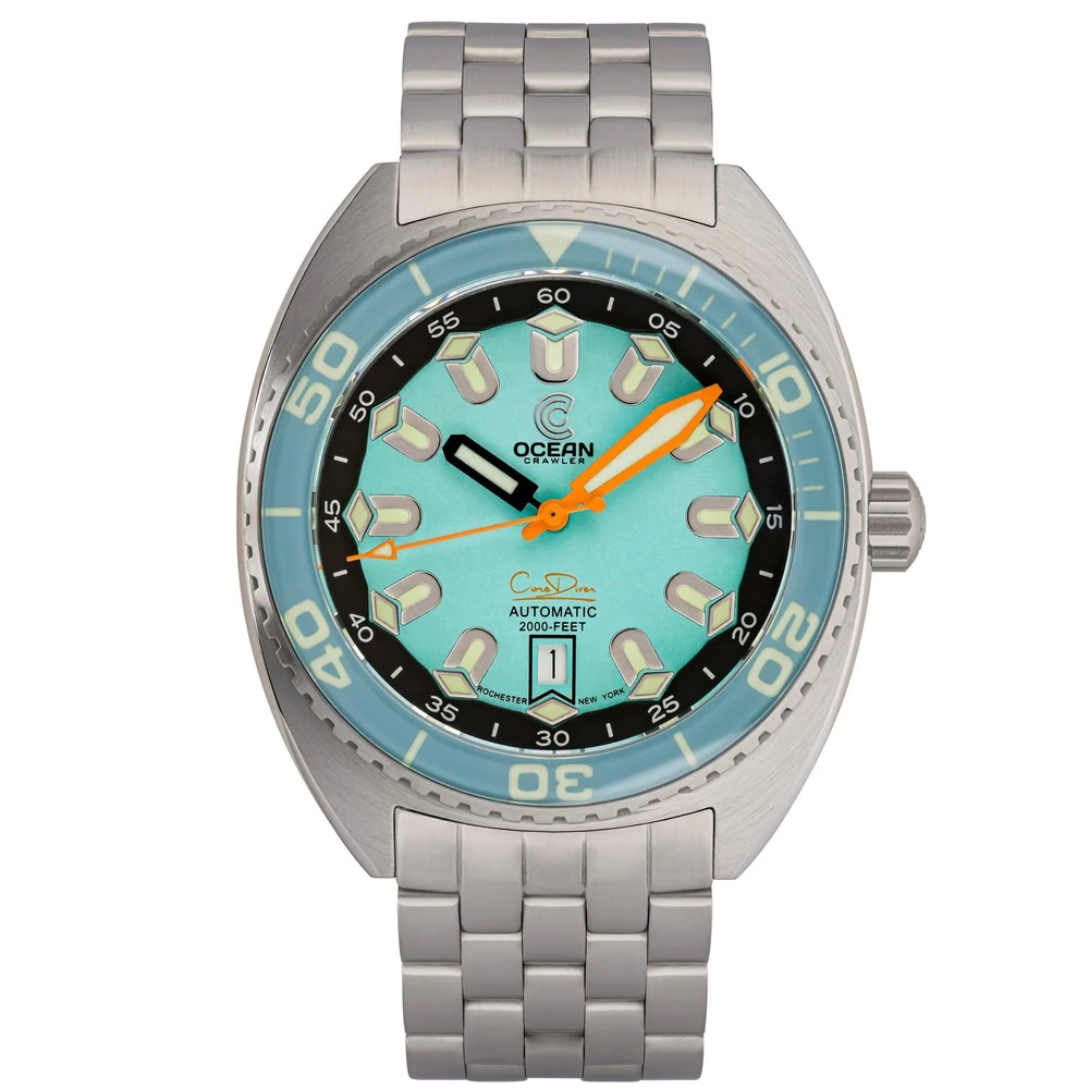 Ocean Crawler Core Diver V4 - Aqua 44mm Men Diver Watch SW200 WR 600m Limited ED - Click Image to Close