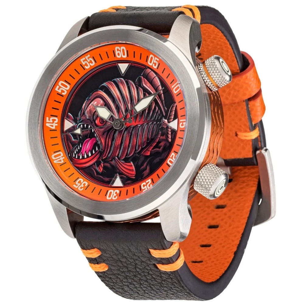 Ocean Crawler Orange Piranha Limited Men's Diver Watch 43mm Swiss Sellita