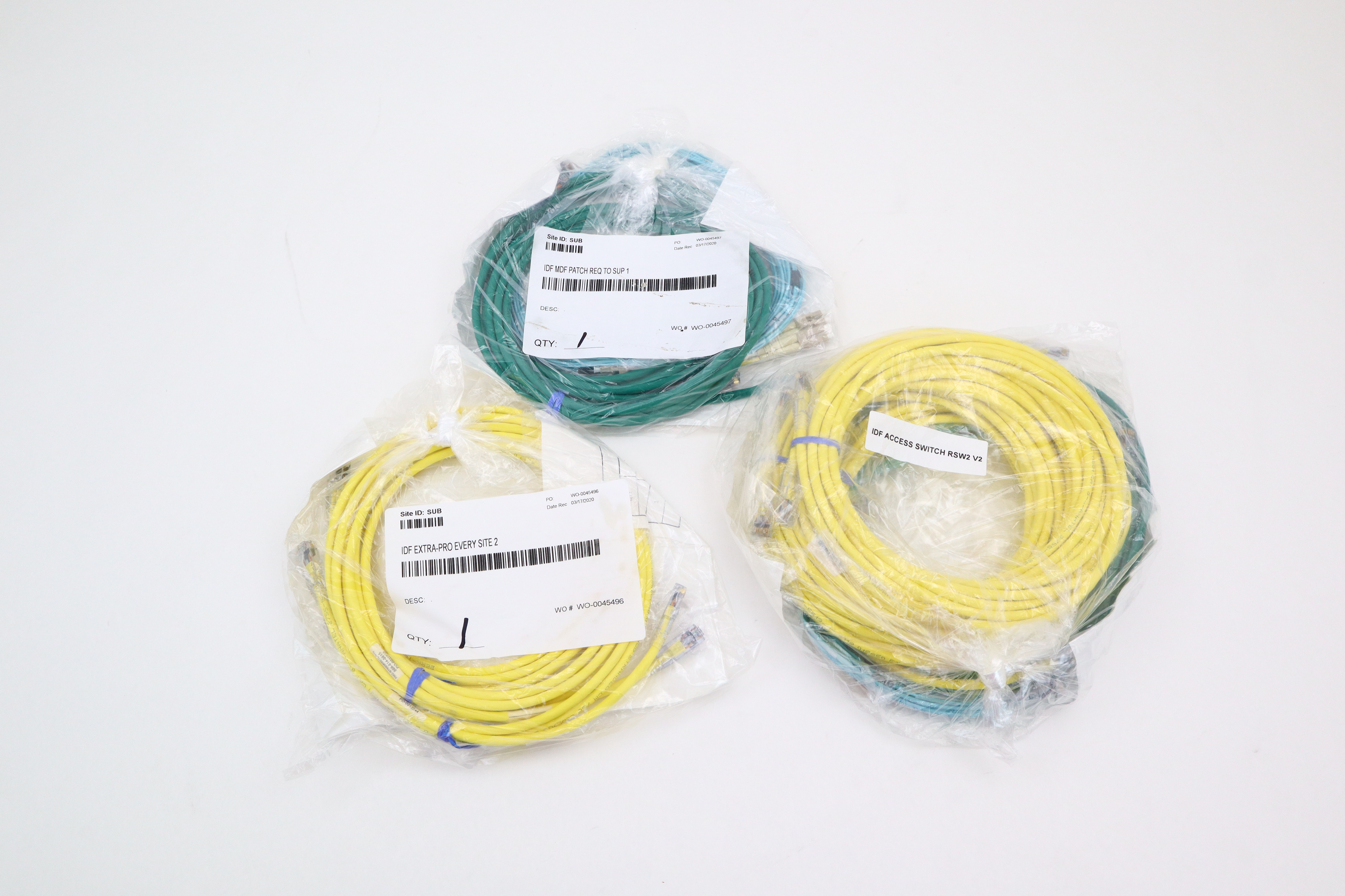Network Cables Pakage F/1 Rack Configuration IDF 1-RACK IDF PATCH CORDS