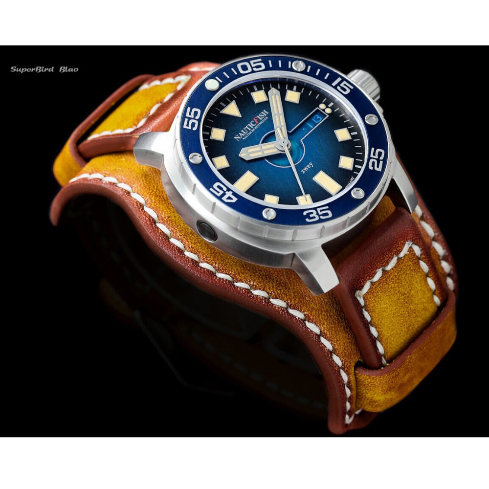 Nauticfish Thûsunt Zwey Blao 1000m German-Swiss Diver Blao Dial Schaumburg Watch - Click Image to Close