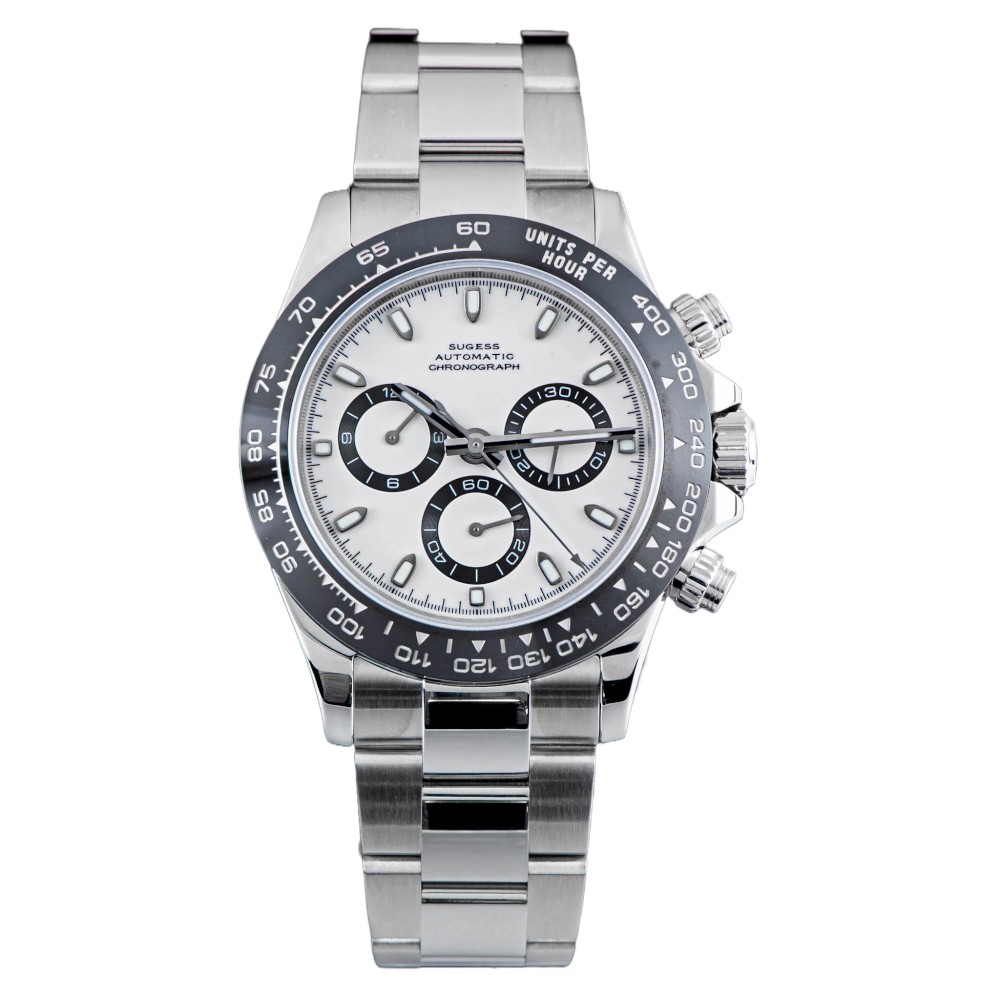 Sugess Top Chronometer Diver V3 40mm SU001DAY ETA7750 Men Watch WR100 S418-White