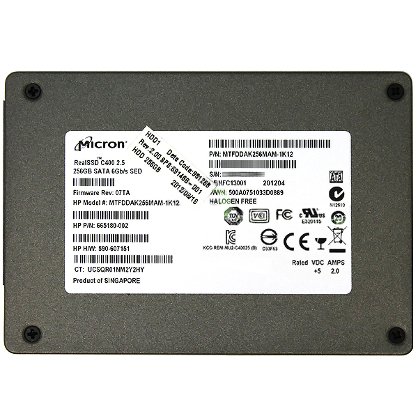 Micron C400 256GB SATA 6Gb/s NAND Flash SED SSD 691466-001 - Click Image to Close