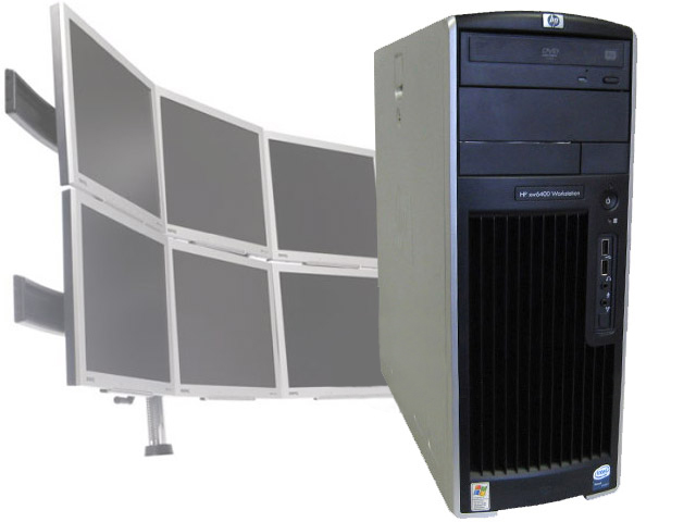 HP XW6400 Quad Core 2.33GHz/4GB RAM/80GB 6 Multi Monitor Desktop
