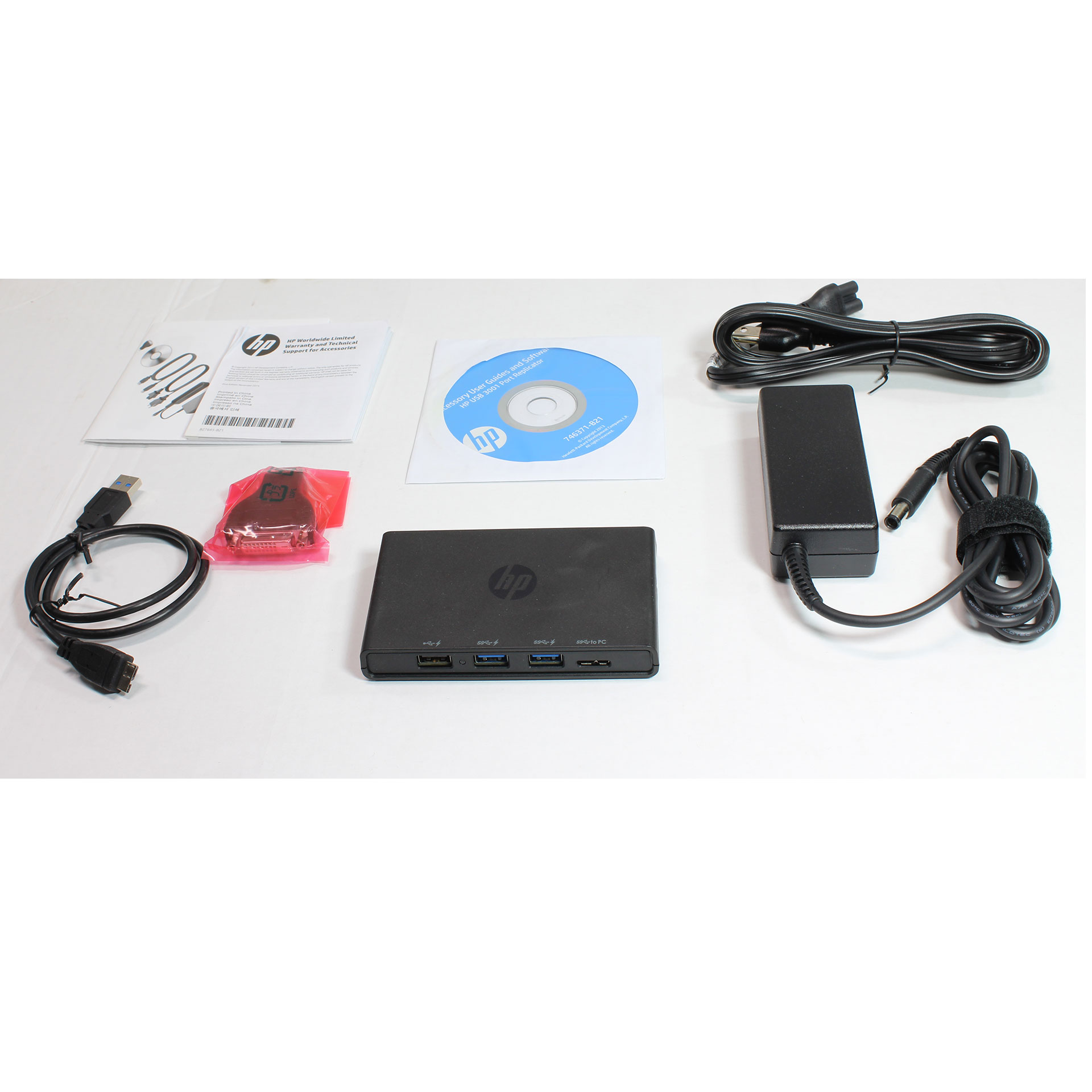 HP USB 3.0 Docking Station Port Replicator Notebook 745898-001 F3S42AA