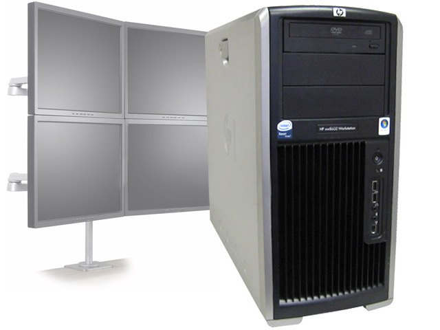 HP XW8600 Quad Core 2.13GHz/24GB/No OS/ 4 Monitor Workstation PC - Click Image to Close