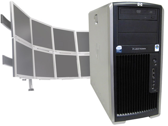 HP XW8600 Quad Core 2.5GHz/4GB/No OS/8 Multi Monitor Computer
