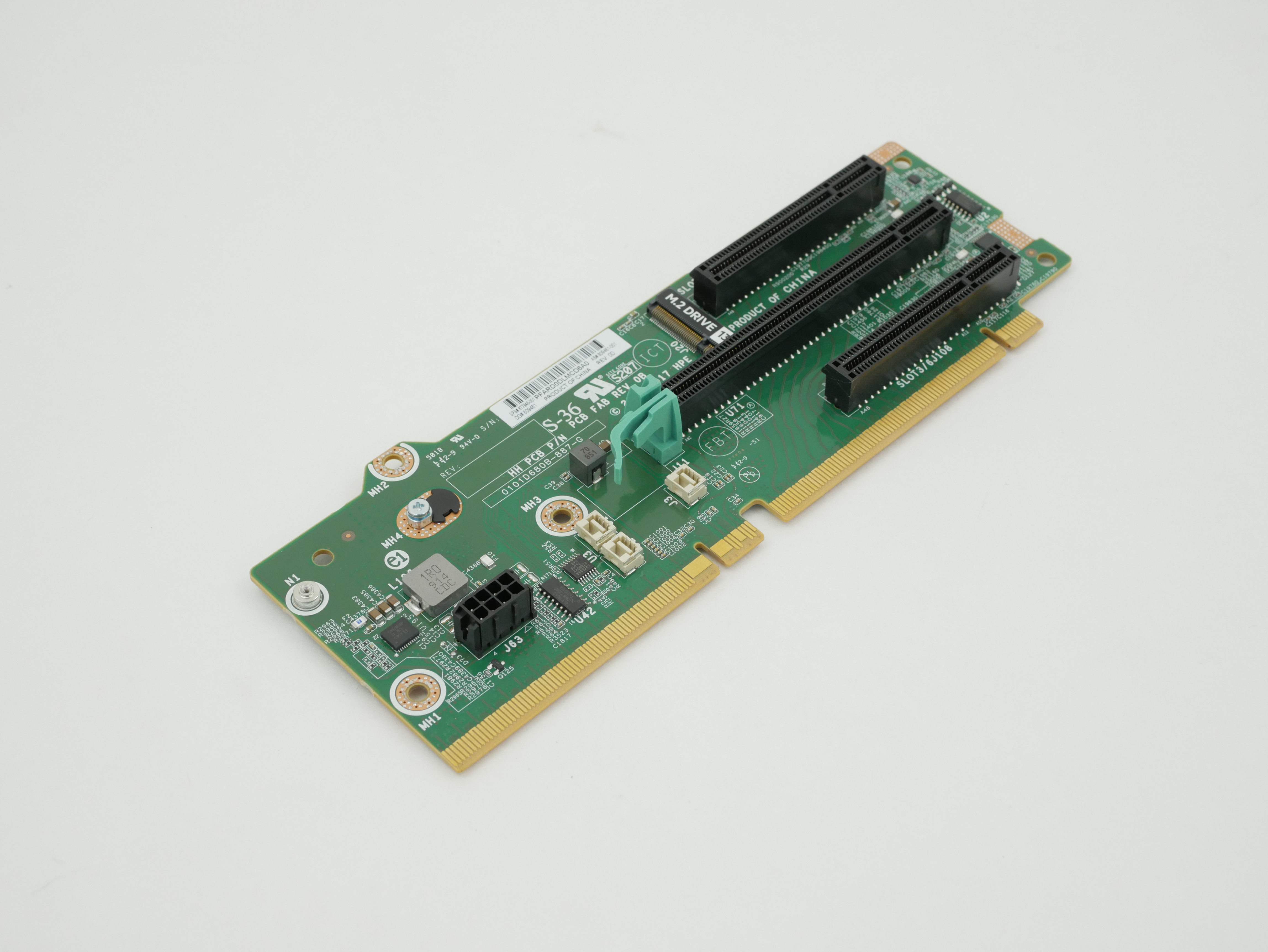 HP ProLiant DL380 G10 PCIe 2x8 x16 Primary M.2 Riser Card 809461-001 877946-001