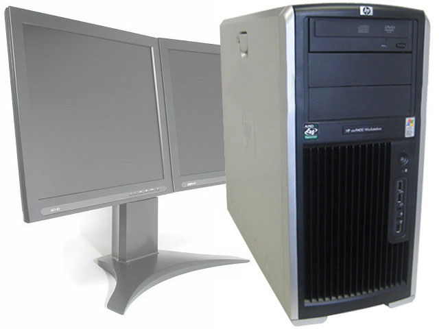 HP XW9400 Workstation Two AMD Dual Core 2.6GHz CPU's/4GB/160GB - Click Image to Close