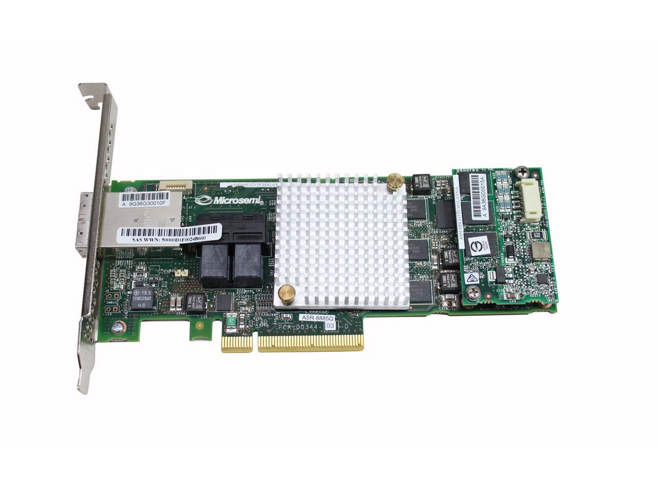 Microsemi / Microchip Adaptec ASR-8885Q Storage Controller (RAID) SATA 6GB/s SAS 12GB 2277100-R - Click Image to Close