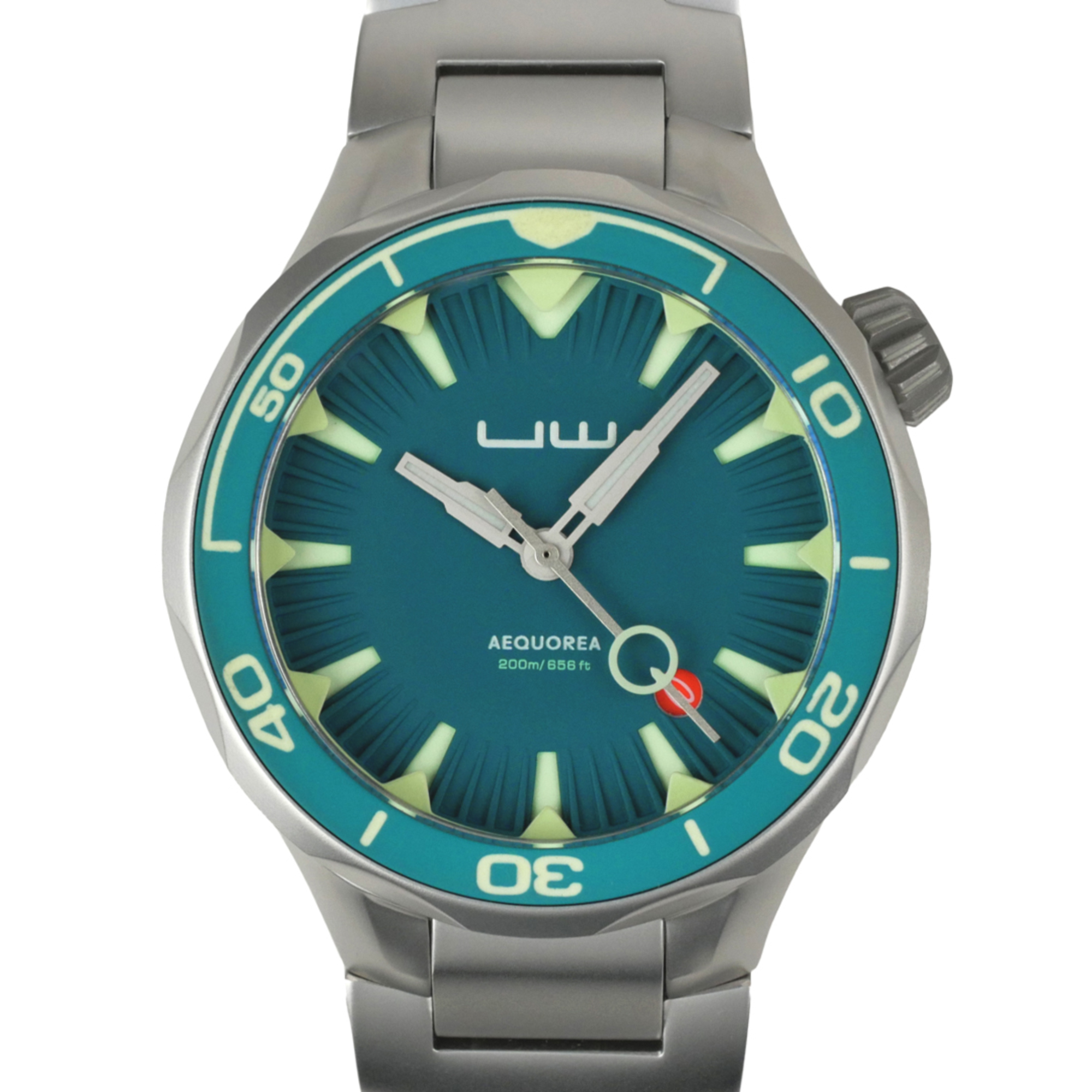 Aequorea Automatic Men's Diver Watch Dark Turquoise Bezel / Dark Turquoise Dial - Click Image to Close
