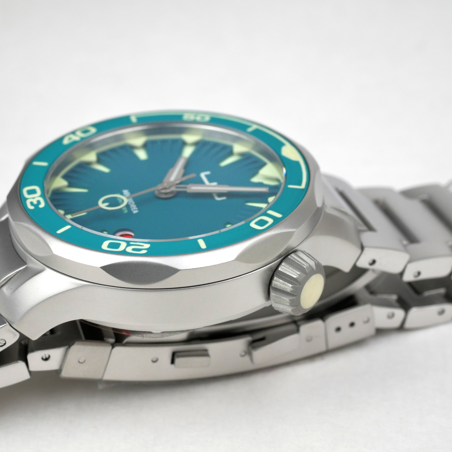 Aequorea Automatic Men's Diver Watch Dark Turquoise Bezel / Dark Turquoise Dial - Click Image to Close