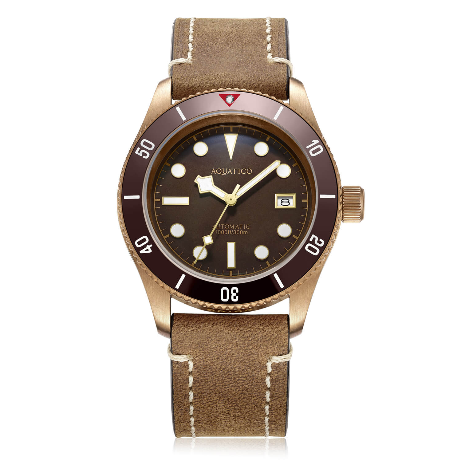 Aquatico Bronze Sea Star Automatic Men's Watch Bronze Case/Brown Dial/Brown Bezel - Click Image to Close