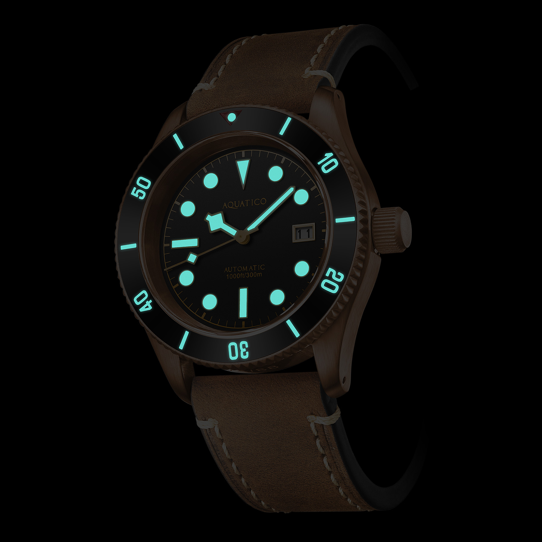 Aquatico Bronze Sea Star Automatic Men's Watch Bronze Case/Brown Dial/Brown Bezel