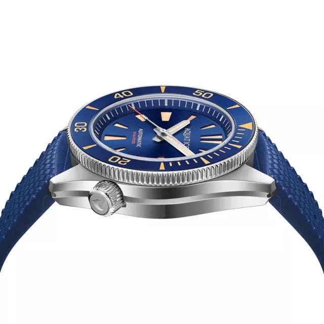 Aquatico Poseidon Automatic Men's Diver Watch Blue Dial / Blue Strap - Click Image to Close