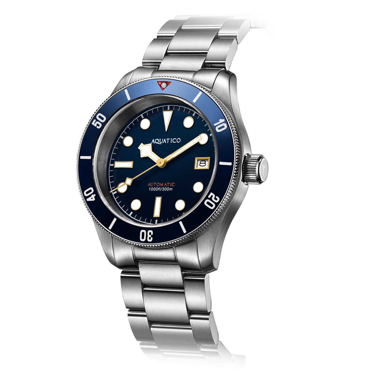 Aquatico Sea Star V2 42mm Automatic Men's Diver Watch Blue Dial/Blue Bezel/Snowflake Hands - Click Image to Close