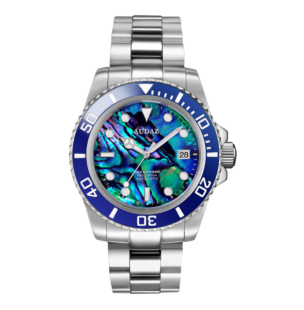 Audaz Sea Ranger Abalone Dial Automatic Men's Diver Watch 42mm ADZ-2050-07 - Click Image to Close