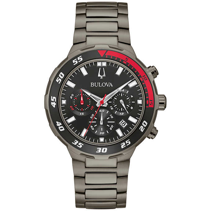 Bulova Sport Stainless Steel Chronograph Men's Watch 98B365 - Click Image to Close