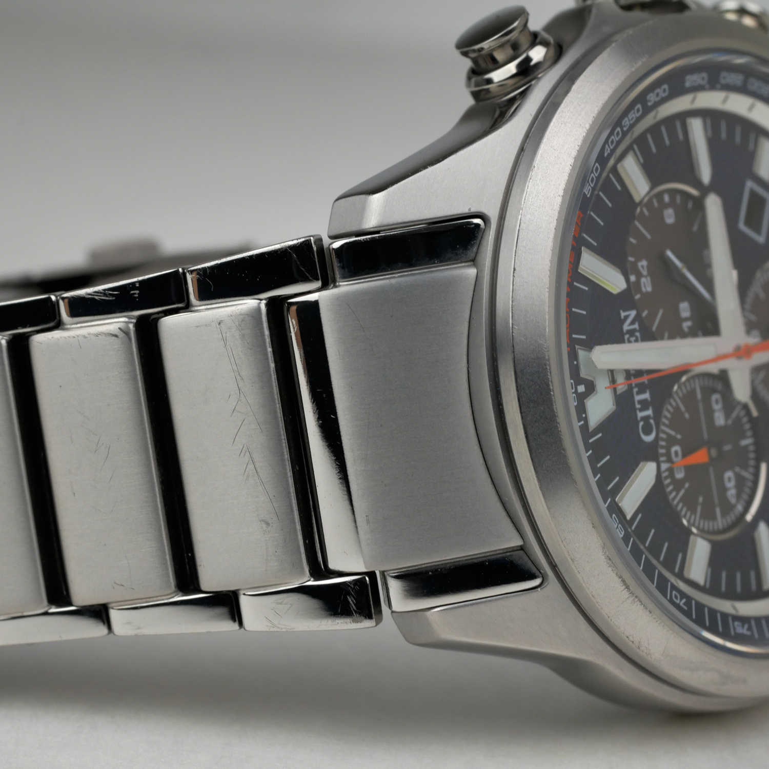 Citizen Eco-Drive Super Titanium Men's Chronograph Watch AT2471-58L - Click Image to Close