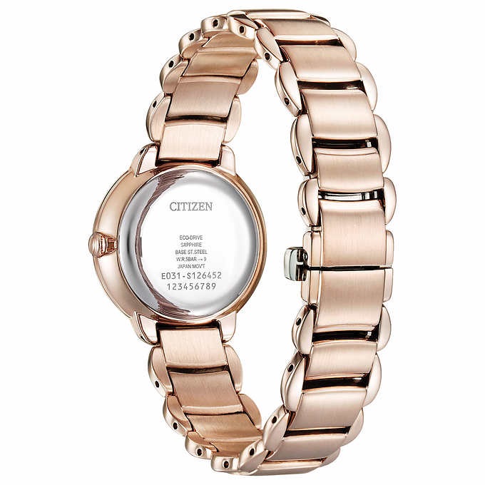 Citizen Eco-Drive Classic Stainless Steel Ladies Quartz Watch Rose Gold EM0923-53X