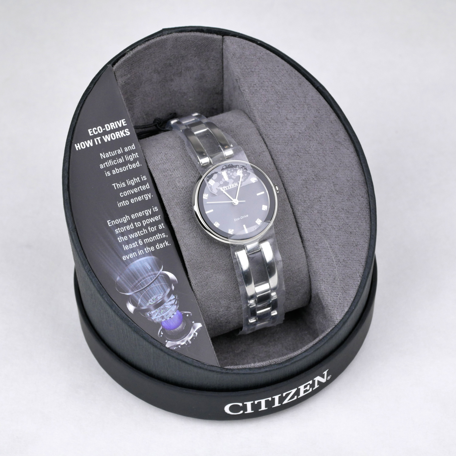 Citizen Eco-Drive Stainless Steel Ladies Watch EM0636-55F - Click Image to Close