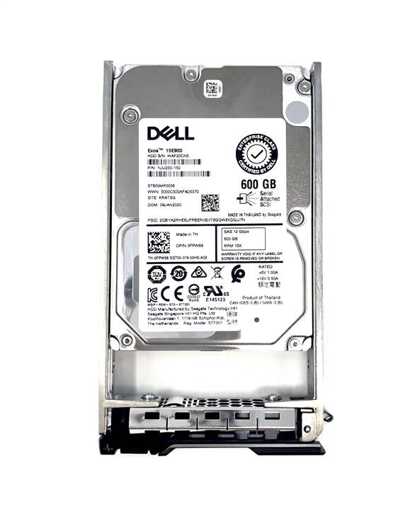 Dell Seagate 600Gb Exos 15E900 ST600MP0036 15K Rpm SAS 12Gb/s 2.5" PN: 1UU230-150 Mpn: 400-ATIN PN: FPW68 - Click Image to Close