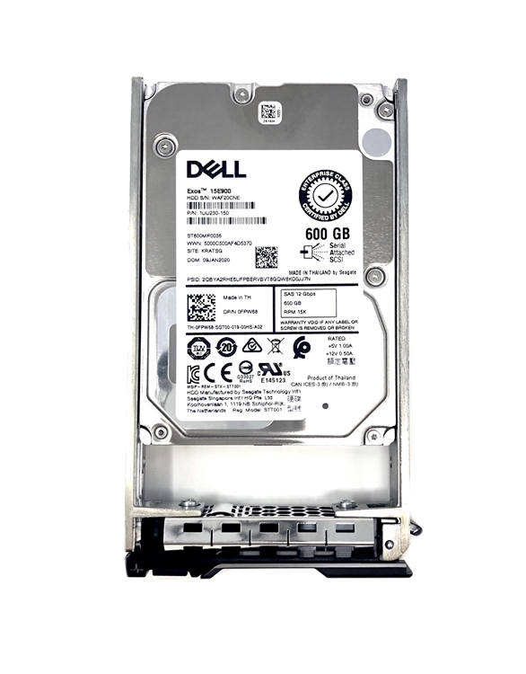 Dell Seagate 600Gb Exos 15E900 ST600MP0036 15K Rpm SAS 12Gb/s 2.5" PN: 1UU230-150 Mpn: 400-ATIN PN: FPW68