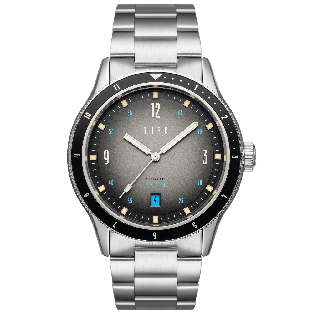 DuFa Sandblast Grey 41mm Automatic Diver Men's Watch 15ATM DF-9034-44