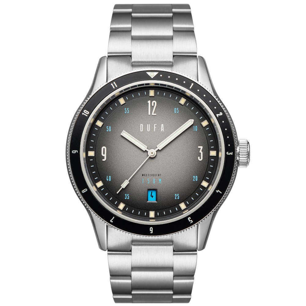 DuFa Sandblast Grey 41mm Automatic Diver Men's Watch 15ATM DF-9034-44 - Click Image to Close