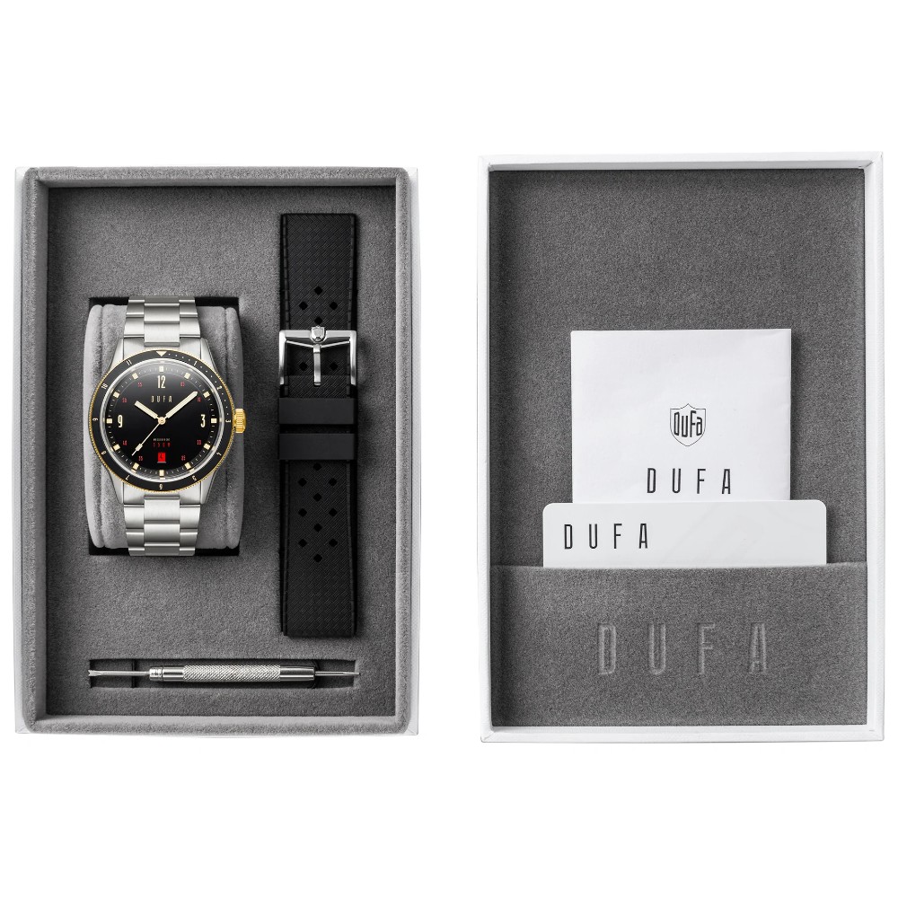 DuFa Caviar Black 41mm Automatic Diver Men's Watch 15ATM DF-9034-55 - Click Image to Close