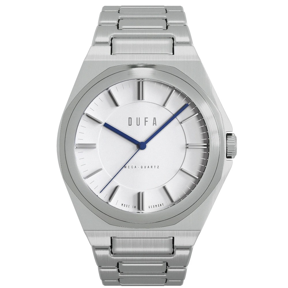 DuFa Wachsmann Contemporary White 40mm Quartz Men's Watch Dial White DF-9037-11 - Click Image to Close