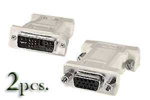 Two (2) pieces DVI (Male) to VGA (Female) Adapters