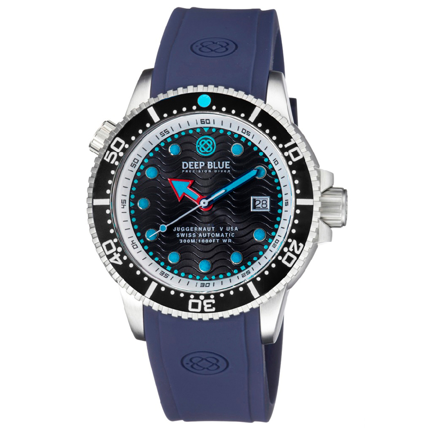 Deep Blue Juggernaut V USA Automatic Men's Diver Watch Black Bezel/Black Dial