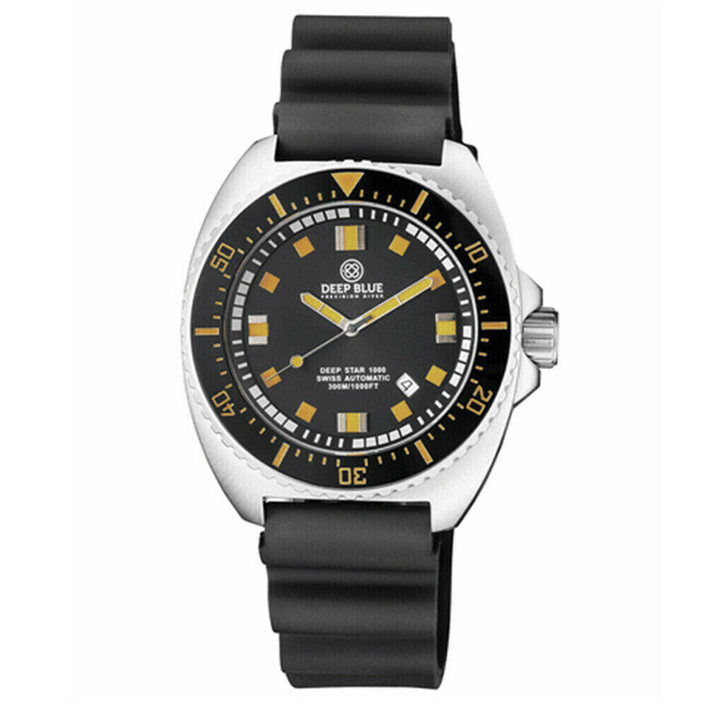 Deep Blue Deep Star 1000 Vintage Swiss 45mm Automatic Diver Men's Watch 330WR - Click Image to Close