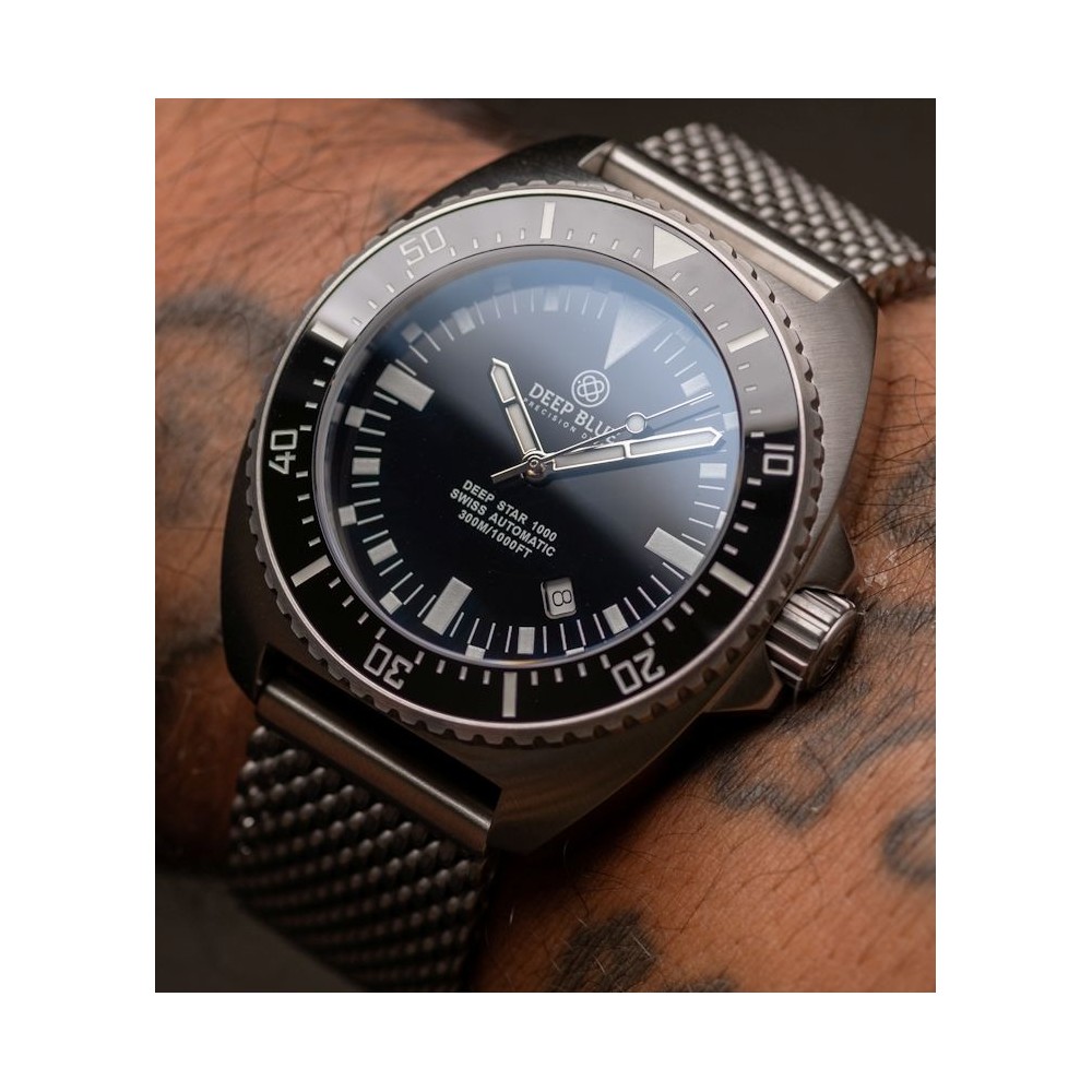 Deep Blue Deep Star 1000 Expedition 45mm Automatic Diver Men's Watch WR300 - Click Image to Close