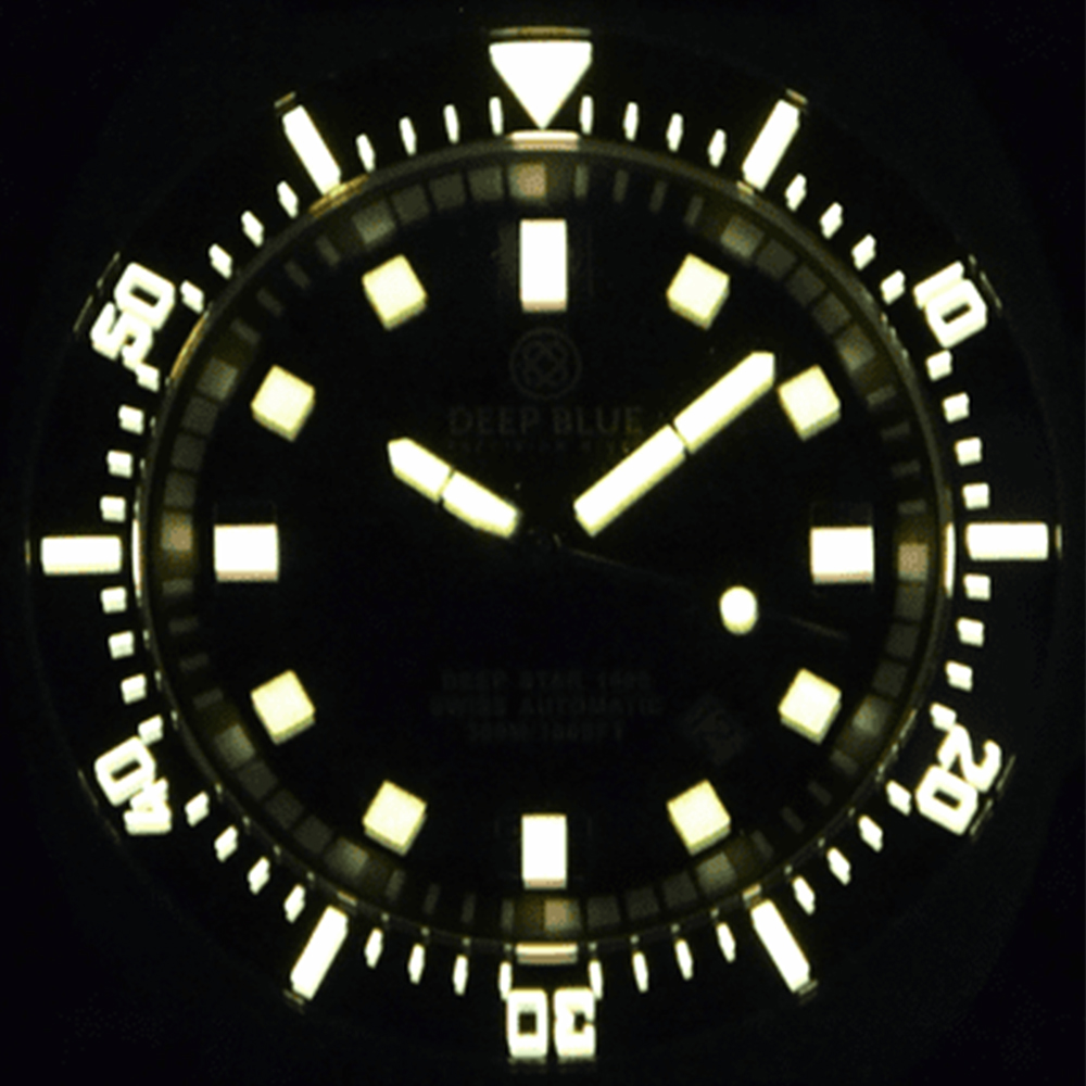 Deep Blue Deep Star 1000 Vintage 45mm Automatic Swiss Movement Men's Diver Watch Black-Orange Dial