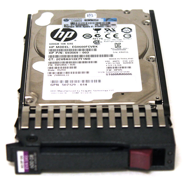 HP Seagate 600GB HDD 2.5" 10K RPM 6Gb SAS 613922-001 EG0600FCVBK - Click Image to Close