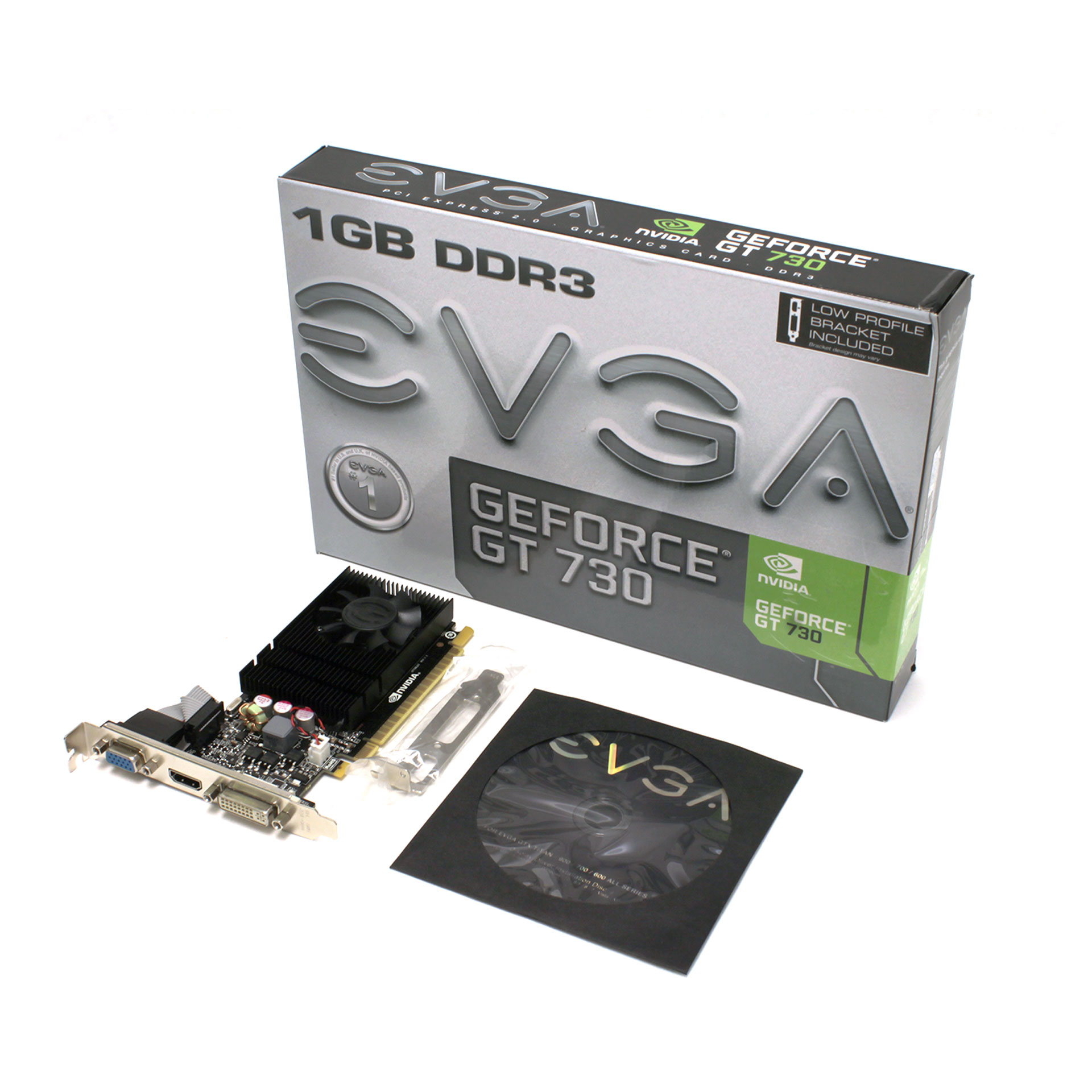 EVGA GeForce GT 730 1GB DDR3 LP Graphics Card EGA-01G-P3-2730-KR - Click Image to Close