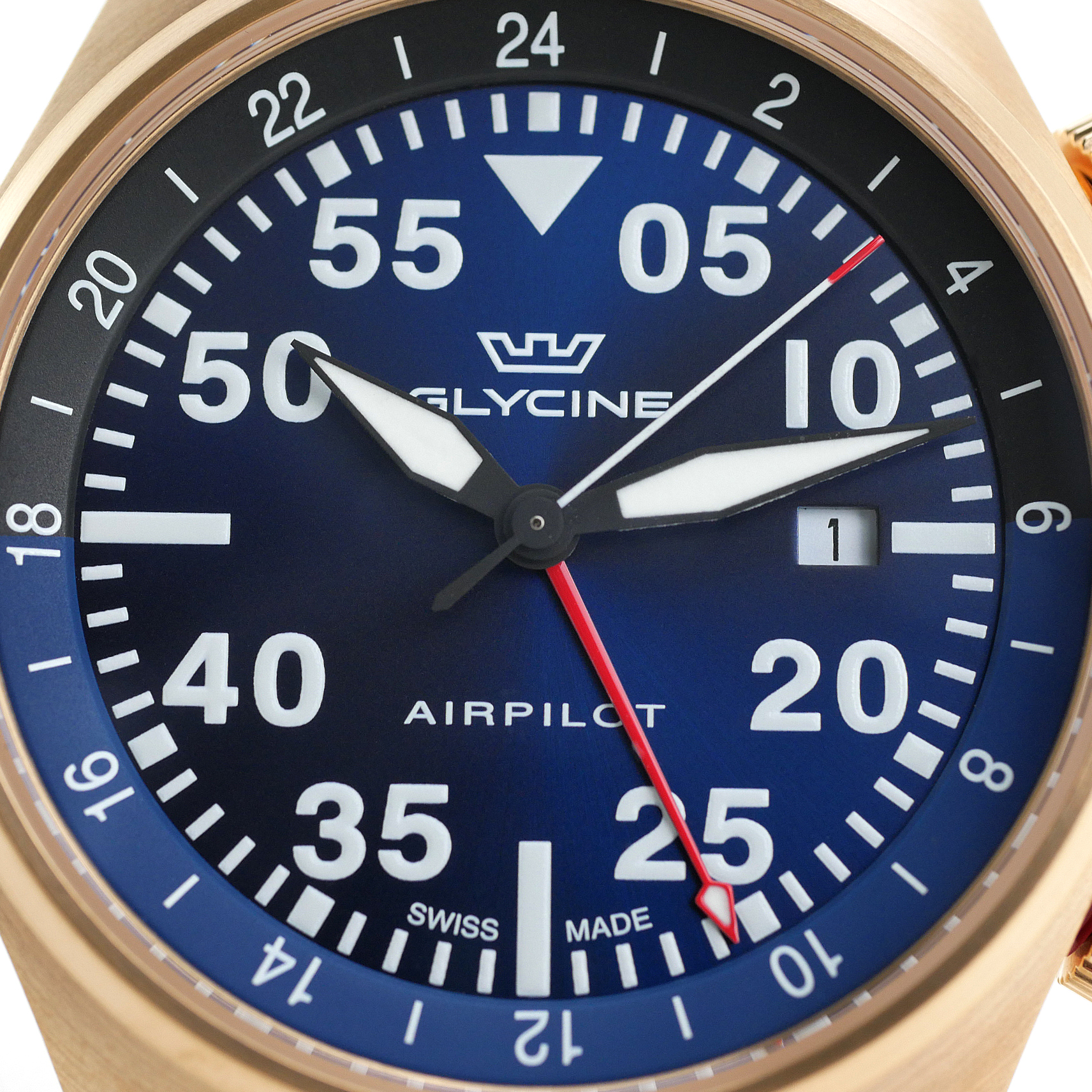 Glycine Airpilot GMT Swiss Men's Watch Blue Dial GL0350 - Click Image to Close