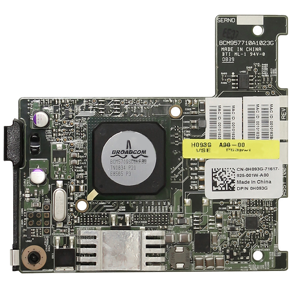 Dell Broadcom 5709 Dual Port Gigabit PCIe Mezzanine Card H093G - Click Image to Close
